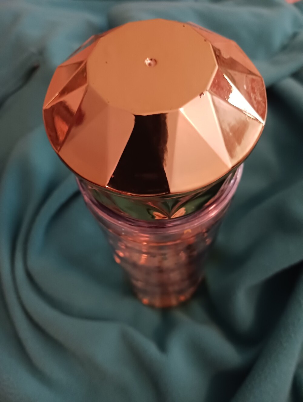 Pier 1 Gold Faceted Dronk Bottle with Star Glitter